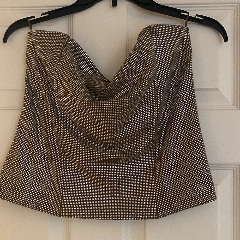 Zara Metallic Studded Bustier